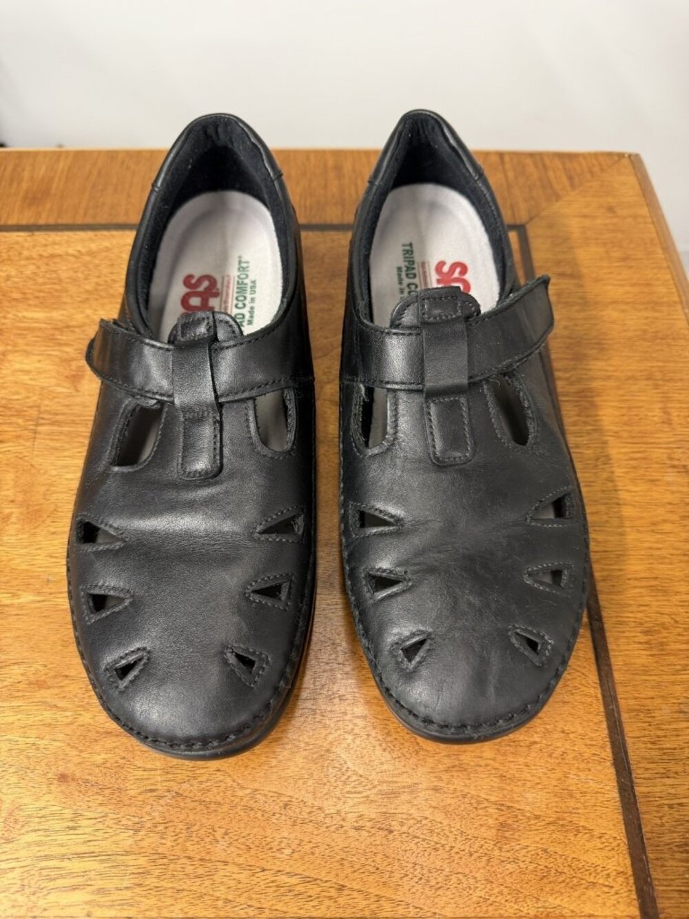 SAS Shoes Women’s 9 M Roamer Black Leather Mary Jane Slip On Tripad Comfort